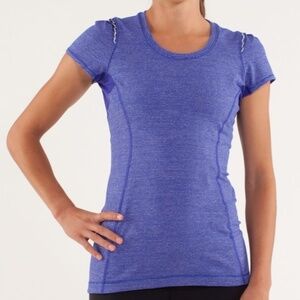 Lululemon Star Runner Short Sleeve T-shirt Heathered Purple Blue Yoga Running